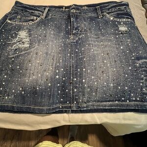 Denim skirt with bling!!!